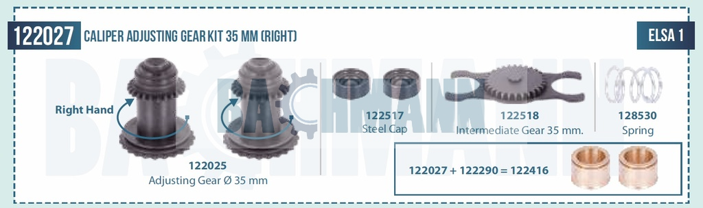 Caliper Adjusting Gear Kit 35 mm (Right) 