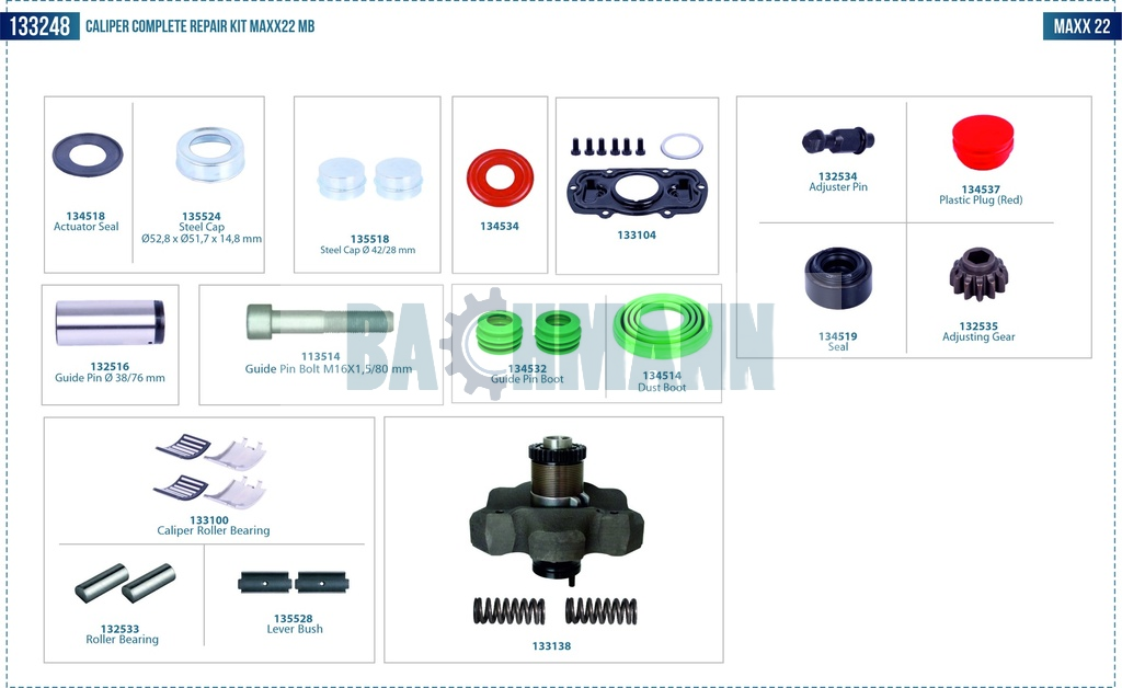 Caliper Complete Repair Kit MAXX22 MB